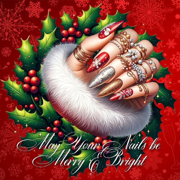 Christmas May Your Nails Be Merry And Bright, 20oz Stainless Steel Tumbler - Picture 2 of 7